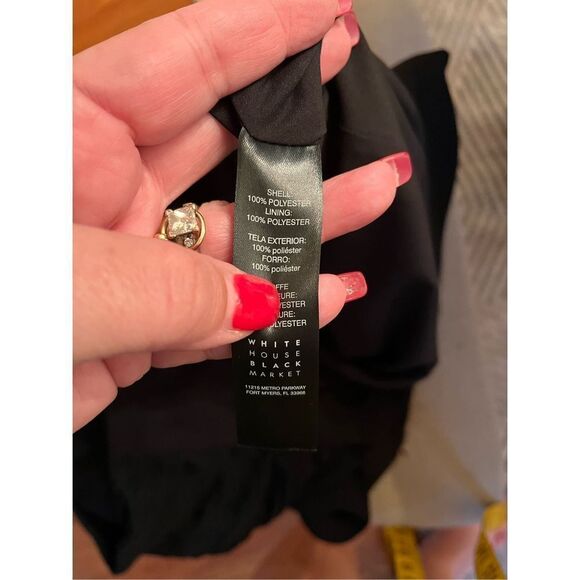 WHBM Chiffon Pleated Sleeve Black Shift Dress sz 8 NWT - Picture 8 of 8